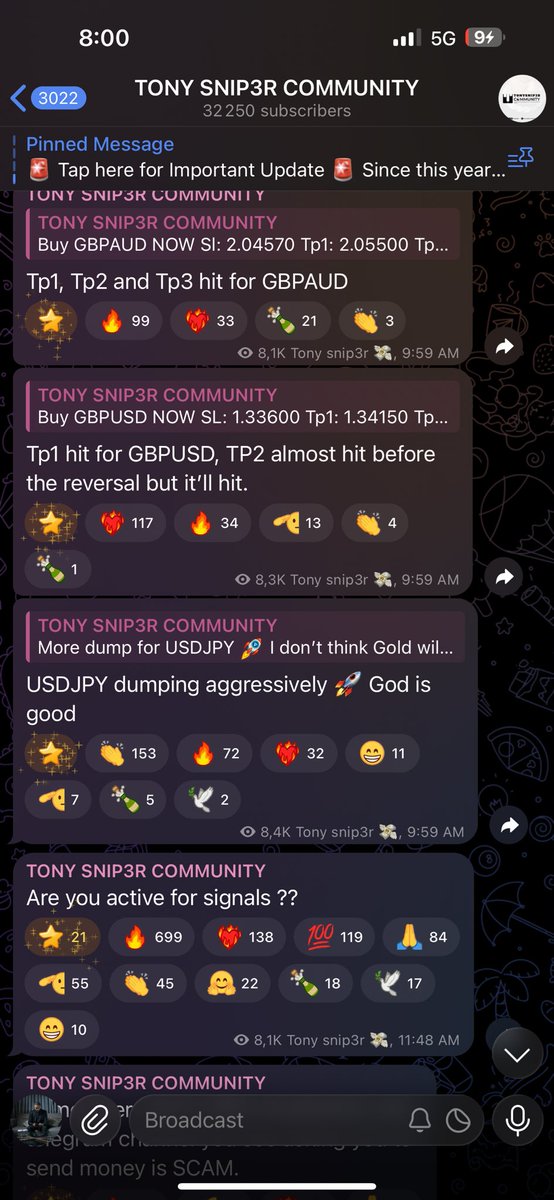 tonysnip3r's tweet photo. Every single person in my Telegram community is EATING. Back to back to back TPs, I don’t think I’ve made this much money in such a short time 😮‍💨 This run is different.
Join us now and change your life 
https://t.co/jFRPWigIhe https://t.co/oj8rt6rz5F