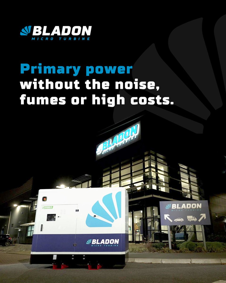 Conventional diesel gensets are loud, dirty and expensive to run.

Bladon's Micro Turbine Genset delivers clean, quiet and reliable power, built for off-grid and bad-grid sites where performance matters most.

Simple to deploy, simple to maintain.