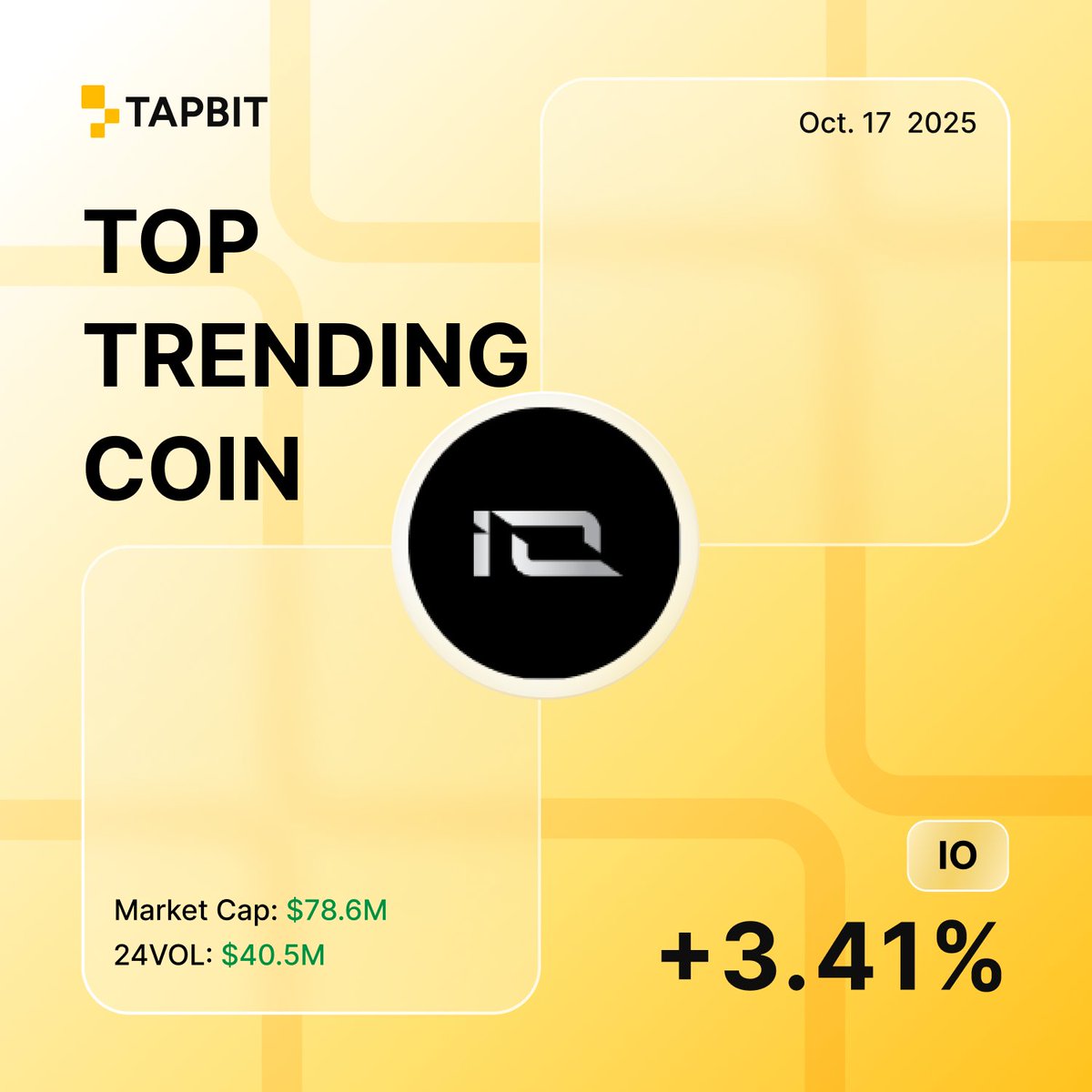 Tapbitglobal's tweet image. 🚀 $IO is trending on Tapbit!
@ionet is building the intelligent stack to power the AI revolution — from decentralized GPU infrastructure to inference and agent layers driving the future of computation. ⚡🤖
As AI demand accelerates, #IO is becoming the backbone of…