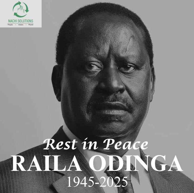 NachiSolutions's tweet photo. We at Nachi Solutions join the nation in mourning the passing of Hon. Raila Amolo Odinga, former Prime Minister of Kenya. His unwavering dedication to democracy, justice, and the progress of our nation will forever be remembered. We extend our heartfelt condolences to his family. https://t.co/QXxNPN4jRn