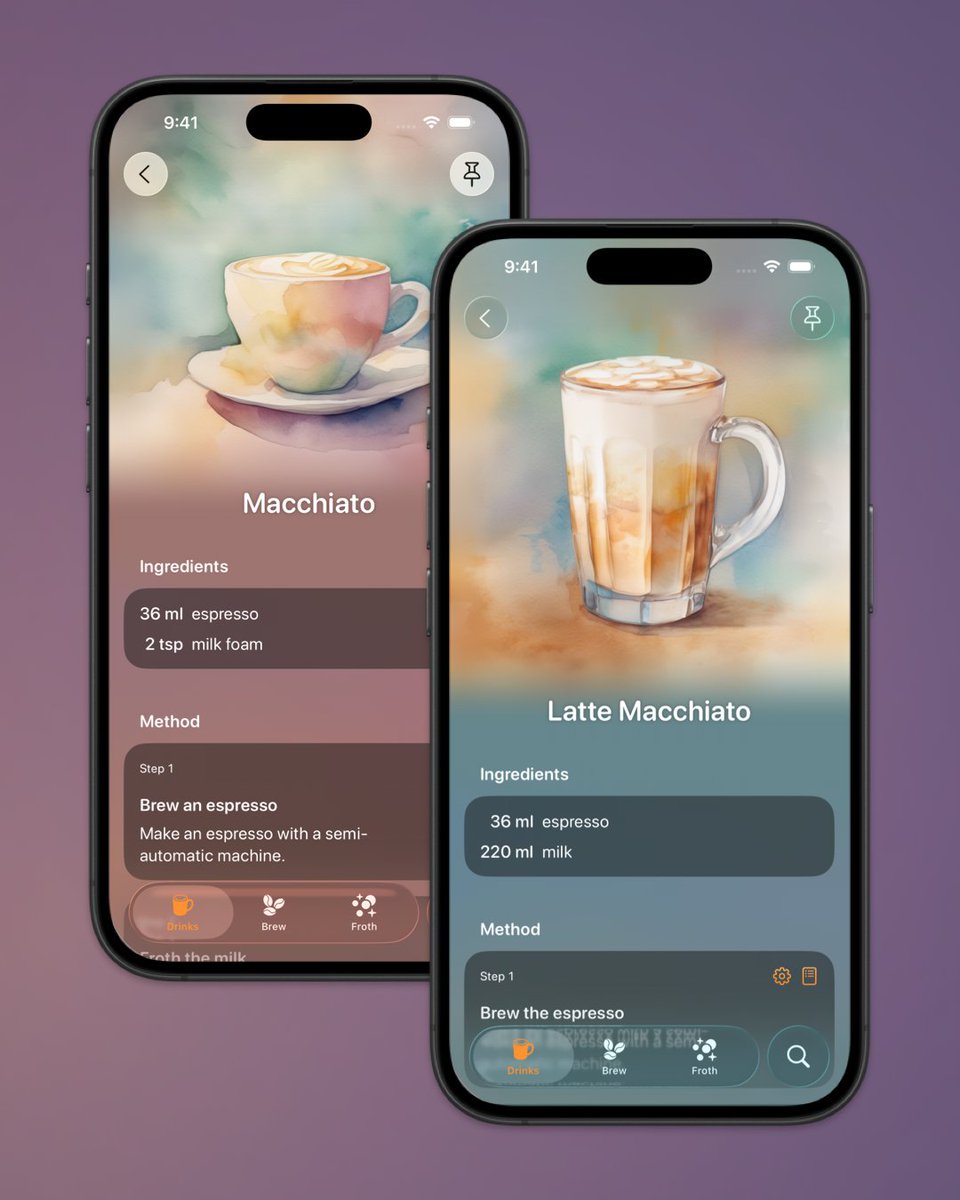 Macchiato or Latte Macchiato? Bold espresso softened by a touch of milk, or creamy milk marked by espresso?

Learn how to make both in Breve: apps.apple.com/app/apple-stor…