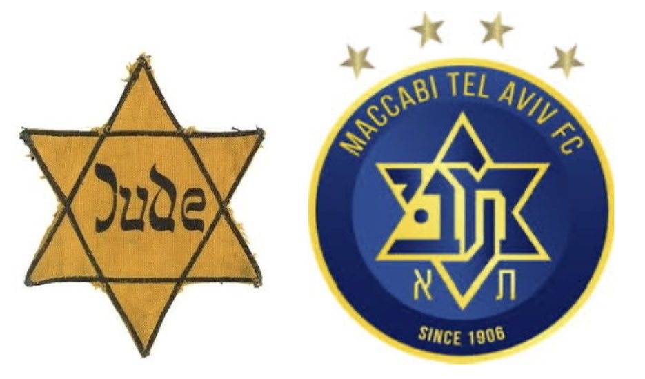 One of the reasons that Maccabi Tel Aviv play in blue and yellow is to symbolise the fight against extremism. 

In 1942, as Jews in Europe were being forced by Nazis to wear a Yellow Star to mark them out, and the mass killing of Jews began, Maccabi chose to reclaim the Star of