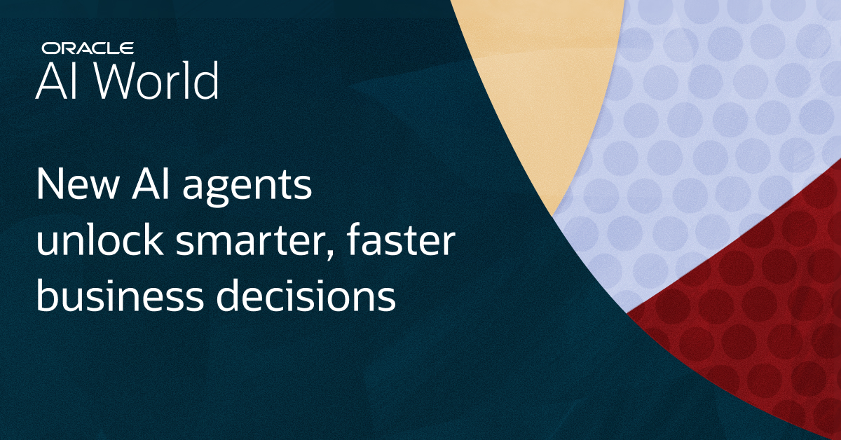 rajeshwaranj's tweet image. Oracle just announced new AI Agents in Fusion Applications to help organizations unlock new levels of productivity, deliver real-time insights, and drive better results across every department: social.ora.cl/6015A2y7N #AIWorld