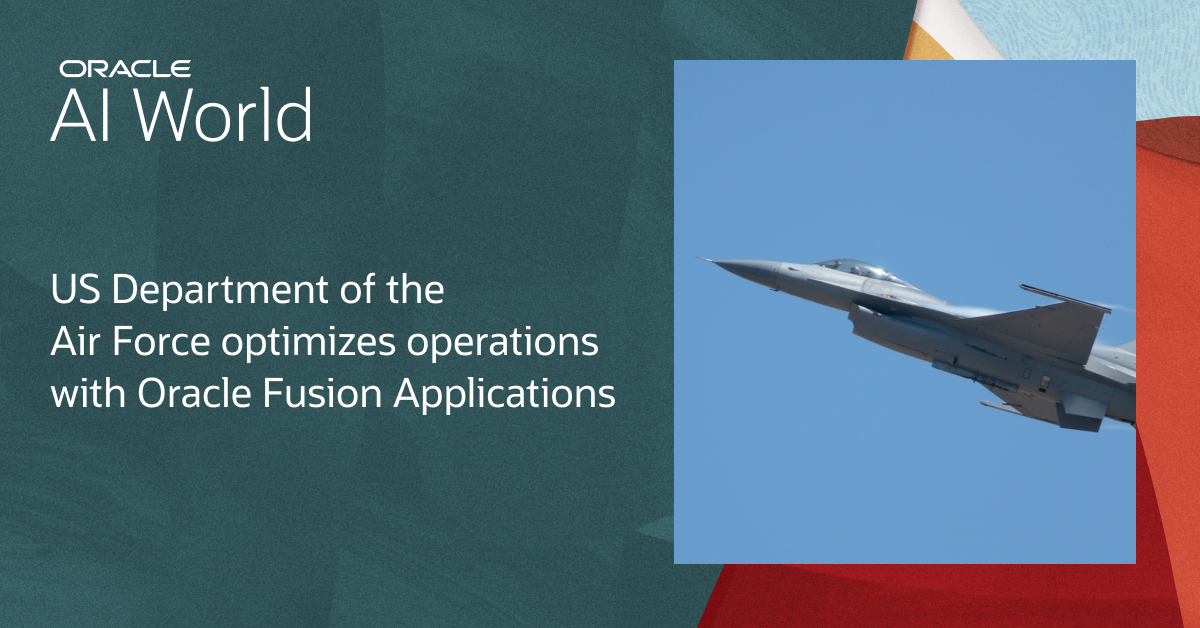 rajeshwaranj's tweet image. The US Department of the Air Force has deployed Oracle Fusion Cloud Applications to enhance its employee experience and deliver continuous innovation. social.ora.cl/6011A2yCd #AIWorld