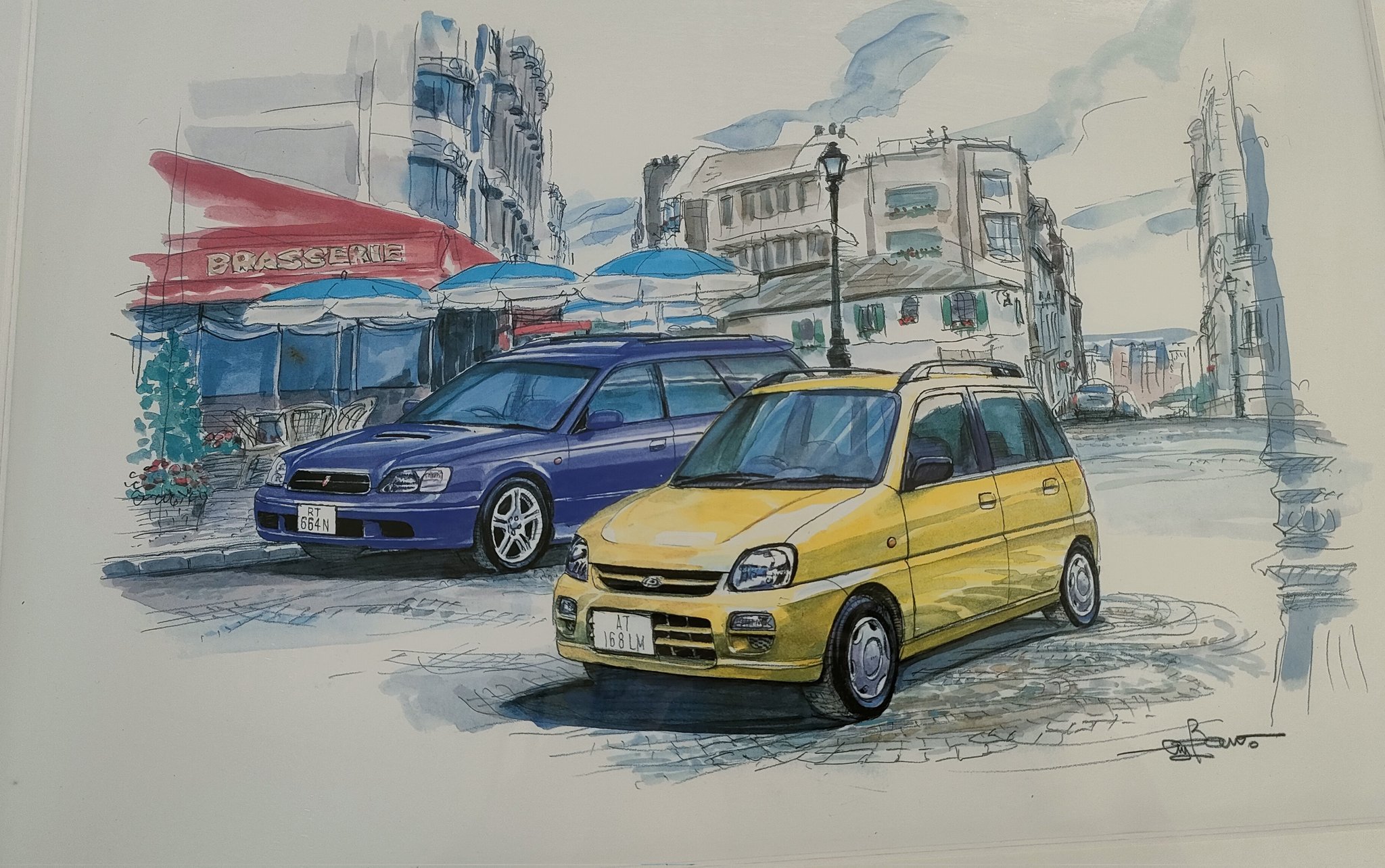 汽車に乗って アクリル画 原画 汽車に乗って アクリル画 原画 汽車に