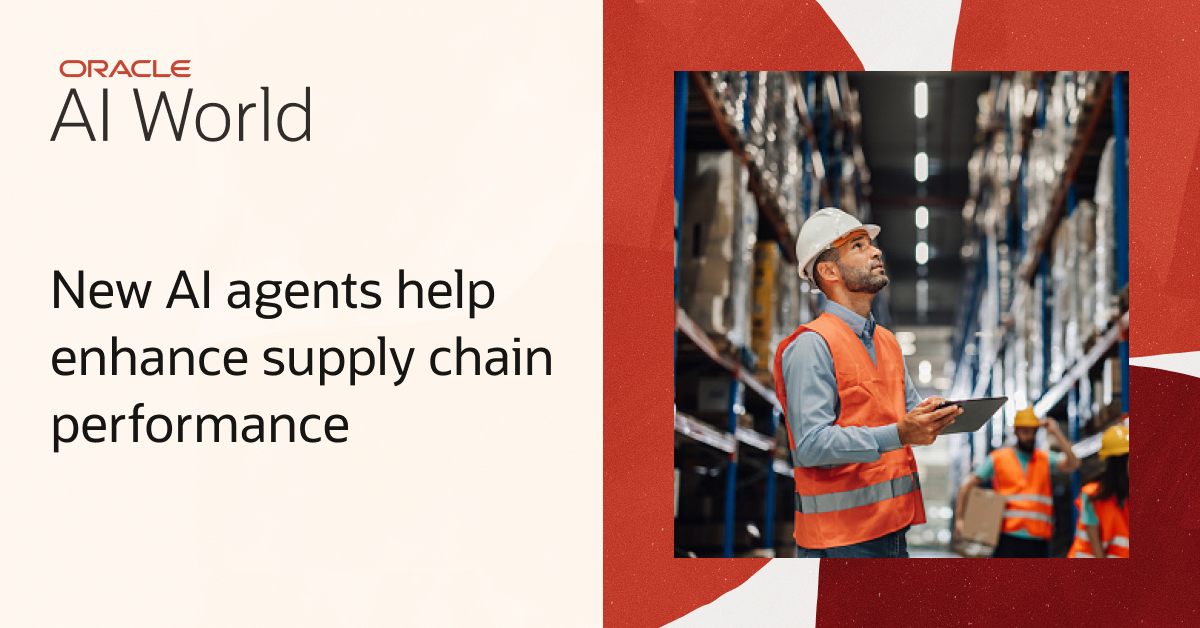 rajeshwaranj's tweet image. New AI agents in Oracle Fusion Applications help supply chain leaders automate processes, optimize planning and fulfillment, and enhance end-to-end supply chain performance: social.ora.cl/6012A2JB2 #AIWorld
