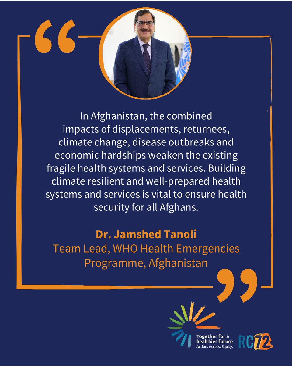 "In Afghanistan, the combined impact of displacements, returnees,  climate change, disease outbreaks and economic hardships weaken the existing fragile health systems and services. Building climate resilient and well-prepared health systems and services is vital to ensure health