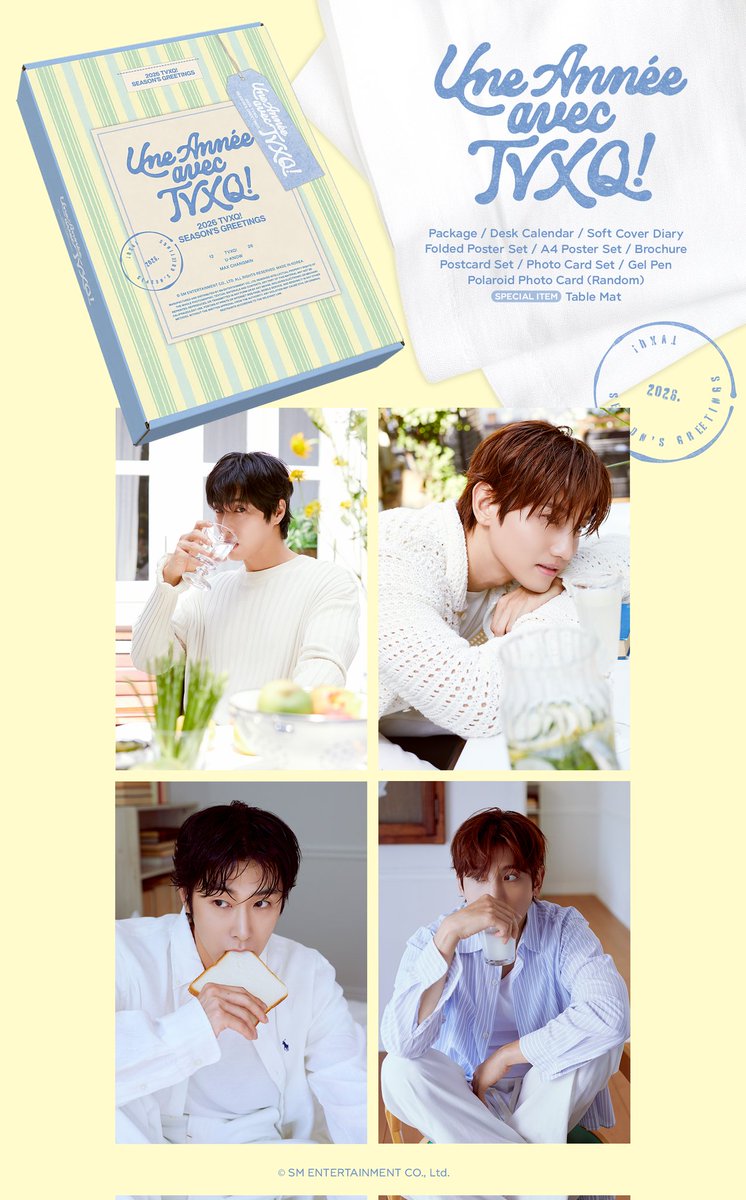 TIMESLIP2's tweet photo. [타임슬립] #타임슬립공구 #동방신기
동방신기 (TVXQ!) - 2026 시즌그리팅 
✨️시그 12월 23일 이후 순차적 발송

▶️ 공구가격 44,100원
▶️ 공구 기간 : ~ 10/26 23:59까지

주문방법/배송문의 케타포유 CS센터 문의

#동방신기 #유노윤호 #최강창민

https://t.co/CIBLafCmGn https://t.co/4irDEbyKly