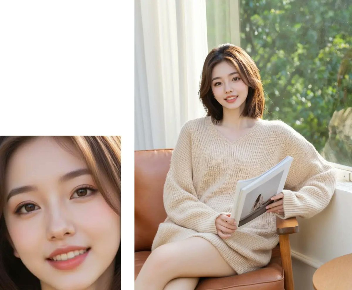ModelScope2022's tweet image. [1/3] 🚀 Introducing Face-to-Photo by DiffSynth-Studio &amp;amp; @Merjic_AI ! Transform ordinary face photos into stunning high-fidelity portraits. It&apos;s now open-source!

👍 Built on Qwen-Image-Edit @Alibaba_Qwen, the Face-to-Photo model excels at precise facial detail restoration.…