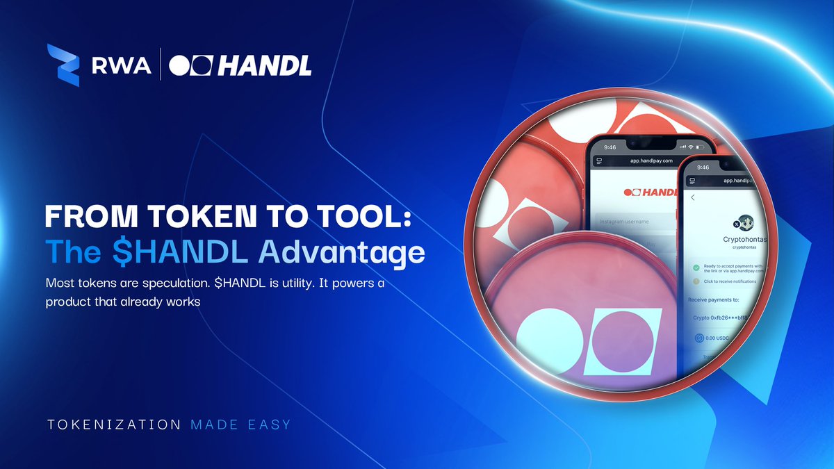 Most tokens are speculation. $HANDL is utility.
Used for:

Gas abstraction

Premium payment tiers
Weekly airdrops &amp; fee rebates
Access to HandlPay APIs
It powers a product that already works

With real users and real revenue