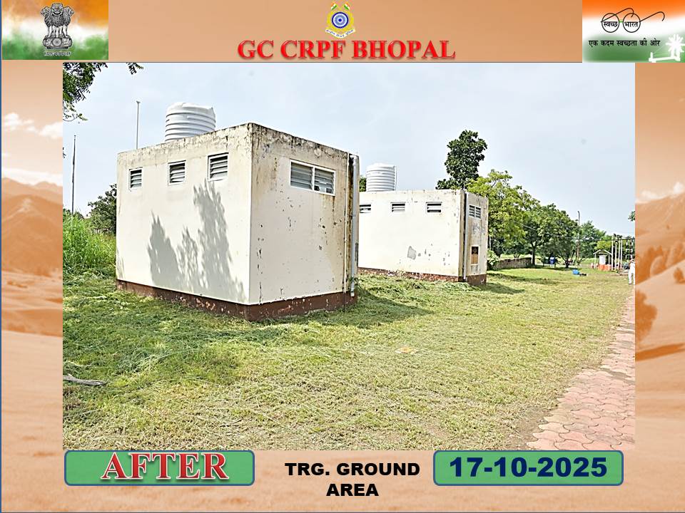 Under the auspices of #SpecialCampaign5.0, a dedicated cleanliness drive was carried out Trg. Ground area with precision and discipline. With collective effort, we have fortified the cleanliness of our surroundings.
<a href="/crpfindia/">🇮🇳CRPF🇮🇳</a>
<a href="/HMOIndia/">गृहमंत्री कार्यालय, HMO India</a>
<a href="/PIBHomeAffairs/">PIB - Ministry of Home Affairs</a>
<a href="/PMOIndia/">PMO India</a>
<a href="/DARPG_GoI/">DARPG 🇮🇳</a>