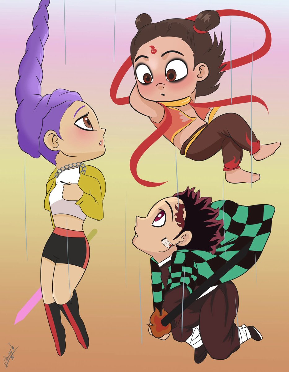 Pawsy_la's tweet photo. Good year for animation 

#Animation2025 #kpopdemonhunters #rumikpopdemonhunters #kamadotanjiro #kimetsunoyaiba #Nezha #NeZha2 https://t.co/aV9A0Av0a4