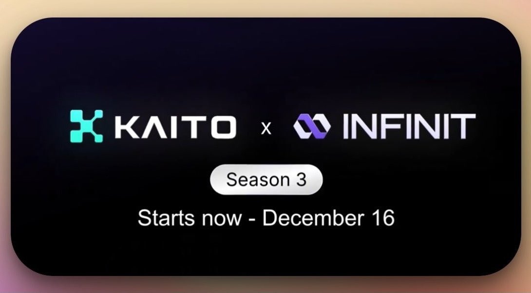 Christi06764996's tweet image. Season 3 of @Infinit_Labs Creator Rewards is live!

2,000,000 $IN up for grabs 1,000,000 for ranks 1–500, and another 1,000,000 for ranks 501–2,000.

Create, post, earn, and climb the leaderboard till Dec 16. Let’s see who shapes the future of onchain media! #InfinitLabs
