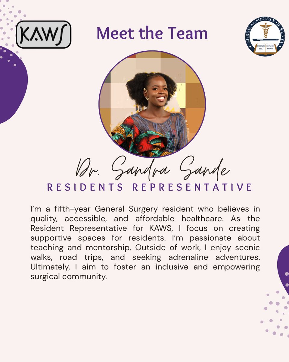 kawsurgeons_KE's tweet photo. Meet our General Surgery,  ENT surgery representatives, Dr Fridah and Dr. Binti 🩷
As well as the Resident and student reps, Dr. Sandra &amp; Faith Makana🥳

#KAWS #womeninsurgery #KAWSurgeons https://t.co/0jjd3nO20s