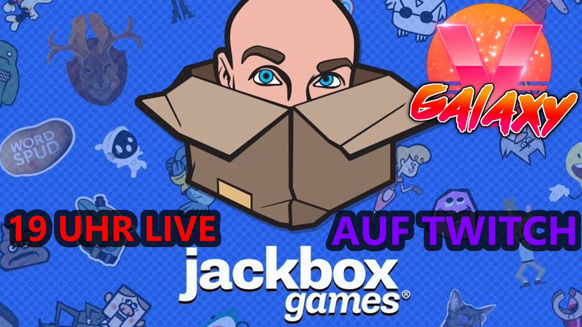 Heute um 19Uhr gibts wieder Jackbox mit einigen aus der <a href="/VGalaxyDE/">VGalaxy</a> Gruppe :D 
Würden uns freuen wenn ihr vorbei schneit :3

#GERVtuber #TwitchDE #VGalaxyDE