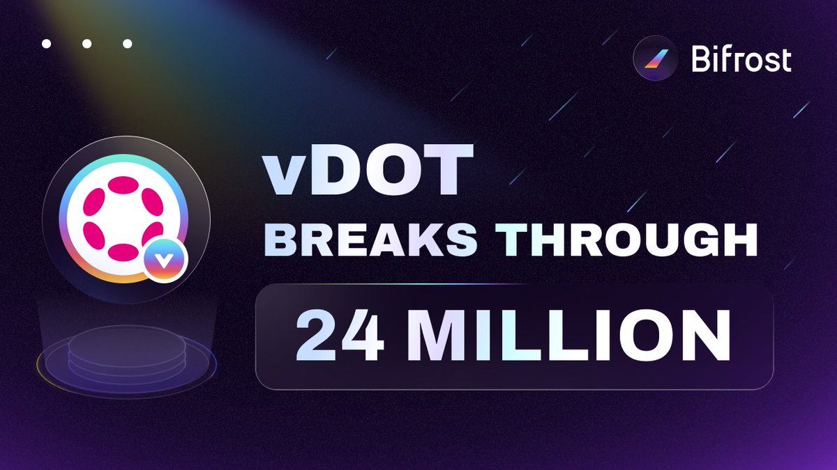 24,00,000 DOT minted via <a href="/Bifrost/">Bifrost - Staking Yield Layer</a>

Trusted by 7,687 Holders!

$vDOT continues to power more liquidity across chains!

Next up: vDOT Voting Delegation 🗳️