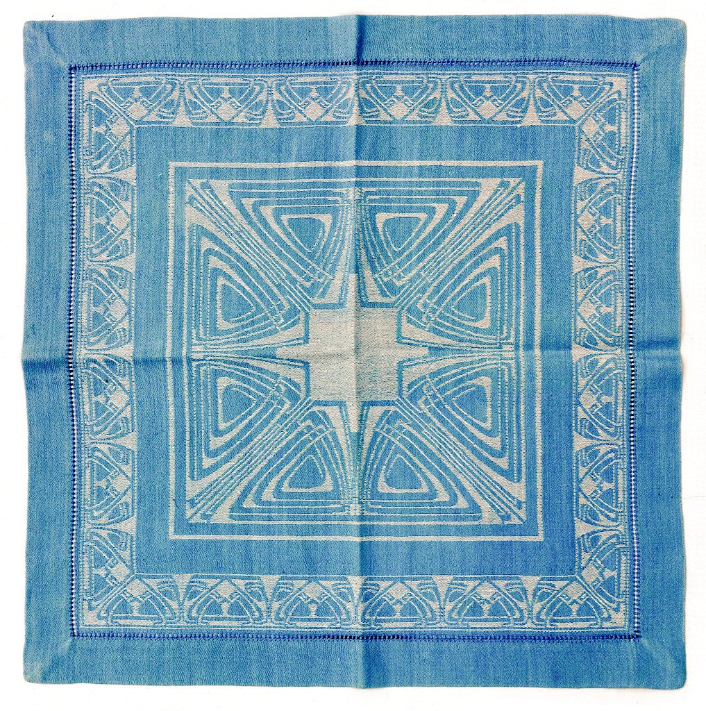 Jugendstil napkin from 1905 designed by famous German architect and interior designer Peter Behrens (1868-1940).