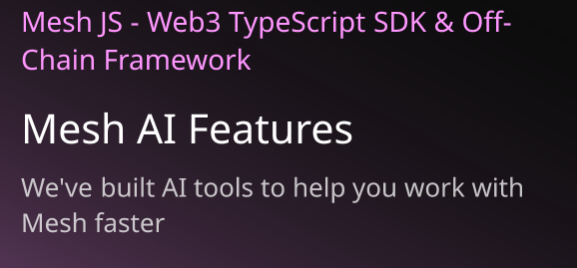 meshsdk's tweet image. You are new or already building on Cardano, you use ai-tools to ramp up your dev performance.. well, you may have noticed that AI sucks at handling Cardano code. Tho, we made something for you to make AI suck less at Cardano development, give it a try, let us know how it works…