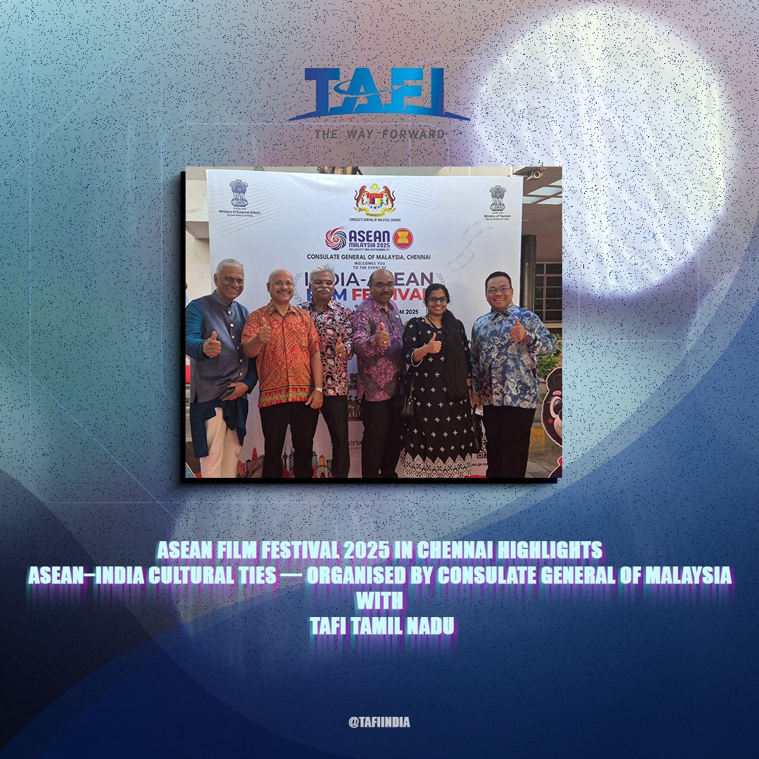 A proud moment at the ASEAN Film Festival 2025 in Chennai, organised by the Consulate General of Malaysia with TAFI Tamil Nadu — celebrating culture, cinema, and friendship across ASEAN and India! 🎬🇲🇾🇮🇳

#ASEANFilmFestival #TAFITamilNadu  #CulturalExchange #ASEANIndia