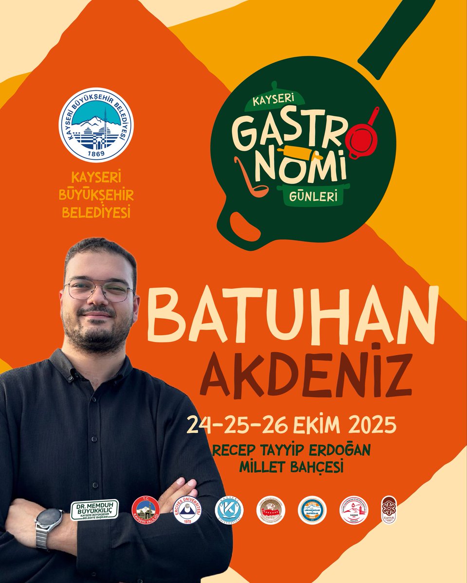 kultursanatkbb's tweet photo. 24-26 Ekim tarihleri arasında Recep Tayyip Erdoğan Millet Bahçesi Büyük Etkinlik alanında gerçekleştirilecek olan Kayseri Gastronomi Günleri Kapsamında şehrimizin ünlü Influencerları sizlerle olacak. https://t.co/8IWzQBpptr