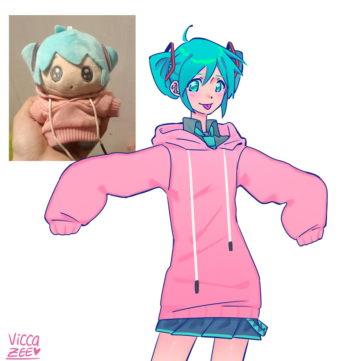 I was bored so I drew my Miku plush #HatsuneMiku