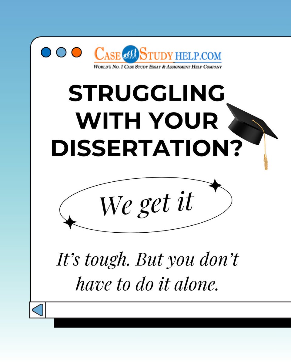 casestudyhelp's tweet image. Feeling stuck, stressed, or simply out of time?
Get expert help from trusted academic writers who know exactly what it takes to succeed.
👉 tinyurl.com/3ad7h2xt
#dissertationwritingservice #academichelp #phdlife #mastersthesis #dissertationhelp #casestudyhelp