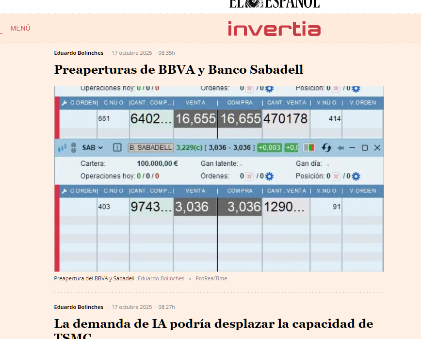 Preapertura en BBVA y Sabadell. Síguela en el directo de la #bolsa en <a href="/Invertia/">Invertia</a> <a href="/elespanolcom/">EL ESPAÑOL</a>  elespanol.com/invertia/merca…