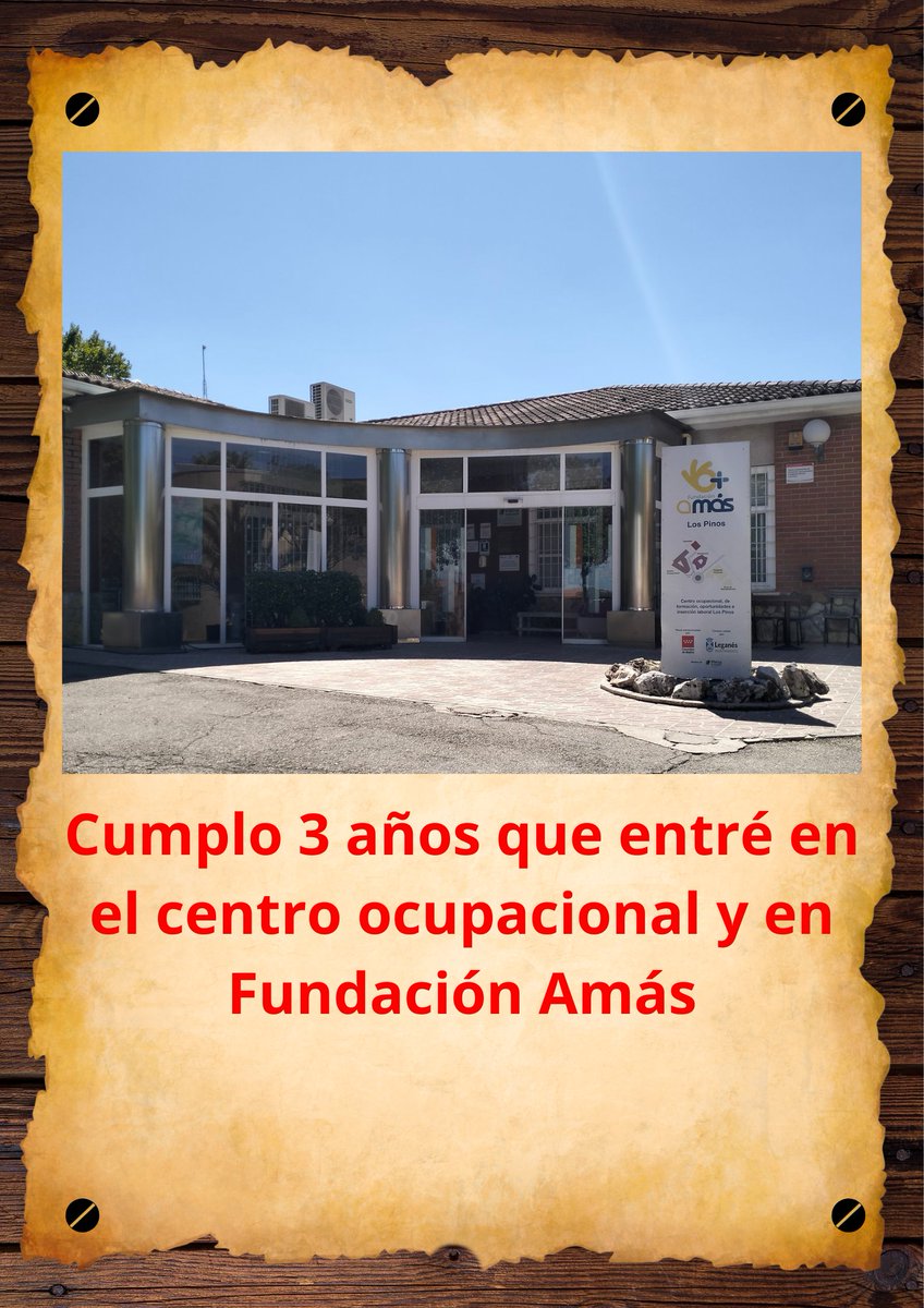Y hoy 17 de octubre cumplo ni más ni menos que 3 años que entré en <a href="/CentroPinos/">COFOIL Los Pinos</a> y en <a href="/GrupoAMAS/">Fundación AMÁS</a> y estoy muy contento con el progreso que estoy haciendo desde que entré y lo voy a seguir ampliando y ¡ Que sean por más años ! 😄3️⃣🎂🏤