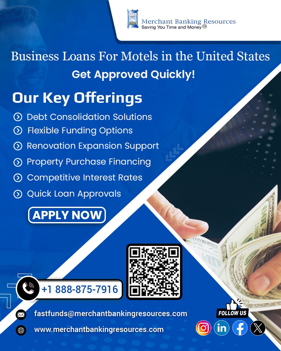 OnlineLender's tweet photo. Motel owners in the USA! Get quick approvals &amp; flexible funding for property purchase, renovations, or debt consolidation.
💠 APPLY NOW ➡️ https://t.co/SNvoabUHms
#BusinessLoans #MotelFunding #QuickApproval #USABusiness https://t.co/KDQ0rIXWMg