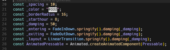 iAnujVarshney's tweet image. 🎨 Messed around with react-native-reanimated
—
Added FadeInDown & FadeOutDown effects and wow, the UI actually moves like butter 🧈
Seeing those hour blocks glide is too satisfying 😍
#ReactNative #DevLife