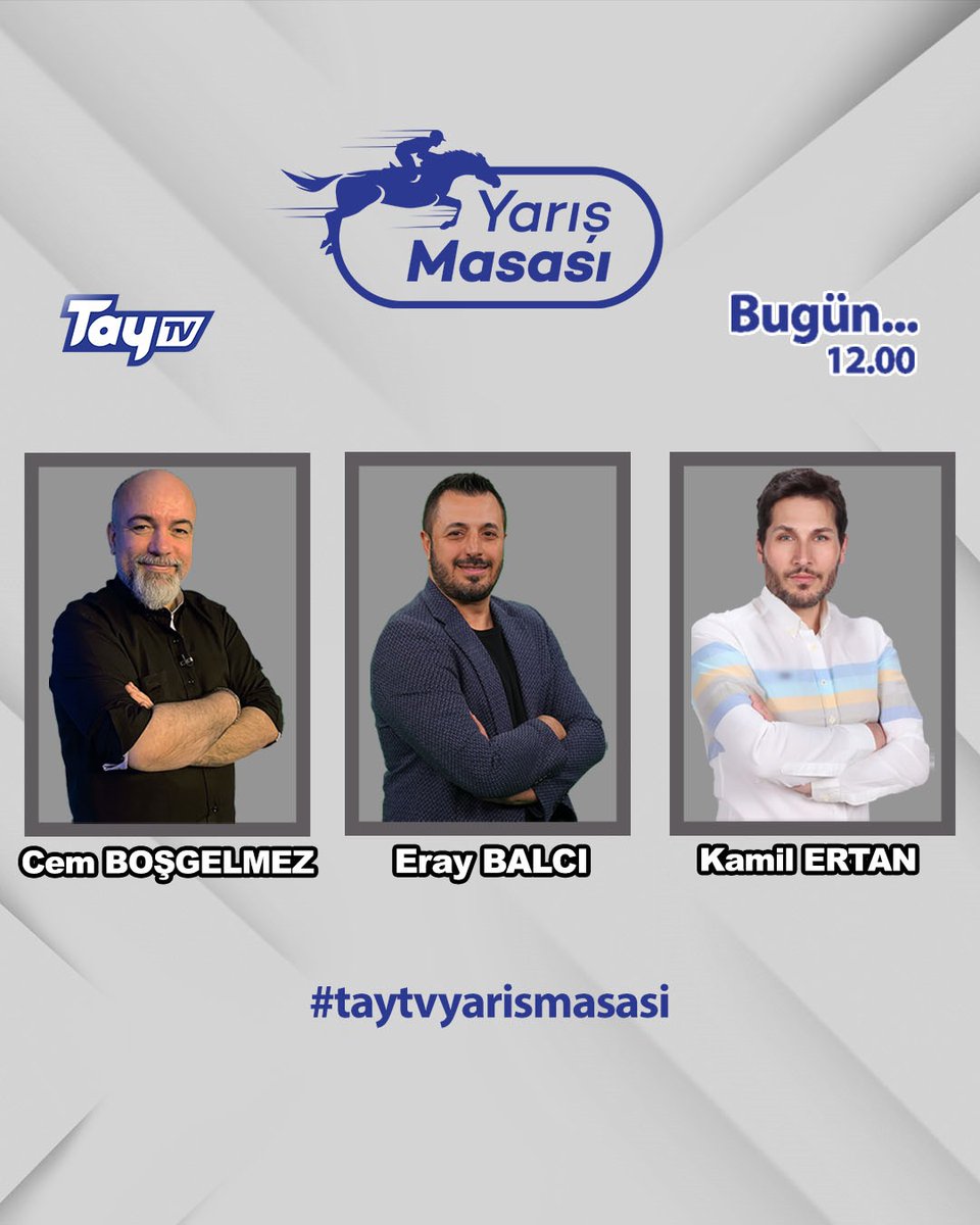 🏇🏻 Günün kritik analizleri Yarış Masası’nda!

Cem Boşgelmez, Eray Balcı ve Kamil Ertan yorumlarıyla ekranda.

#TayTV #taytvyarismasasi