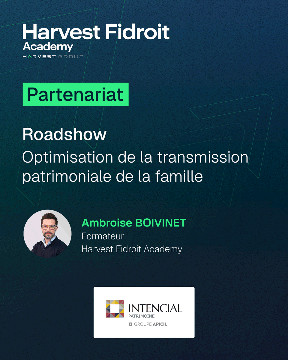 🎓 Accompagner la montée en compétences des conseillers : une collaboration fructueuse avec <a href="/Intencial_Fr/">INTENCIAL Patrimoine</a> Académie

👉🏼 Parcours de formation validante “Optimisation de la transmission patrimoniale de la famille”.

#Formation #Partenariat #HarvestFidroitAcademy #Expertise