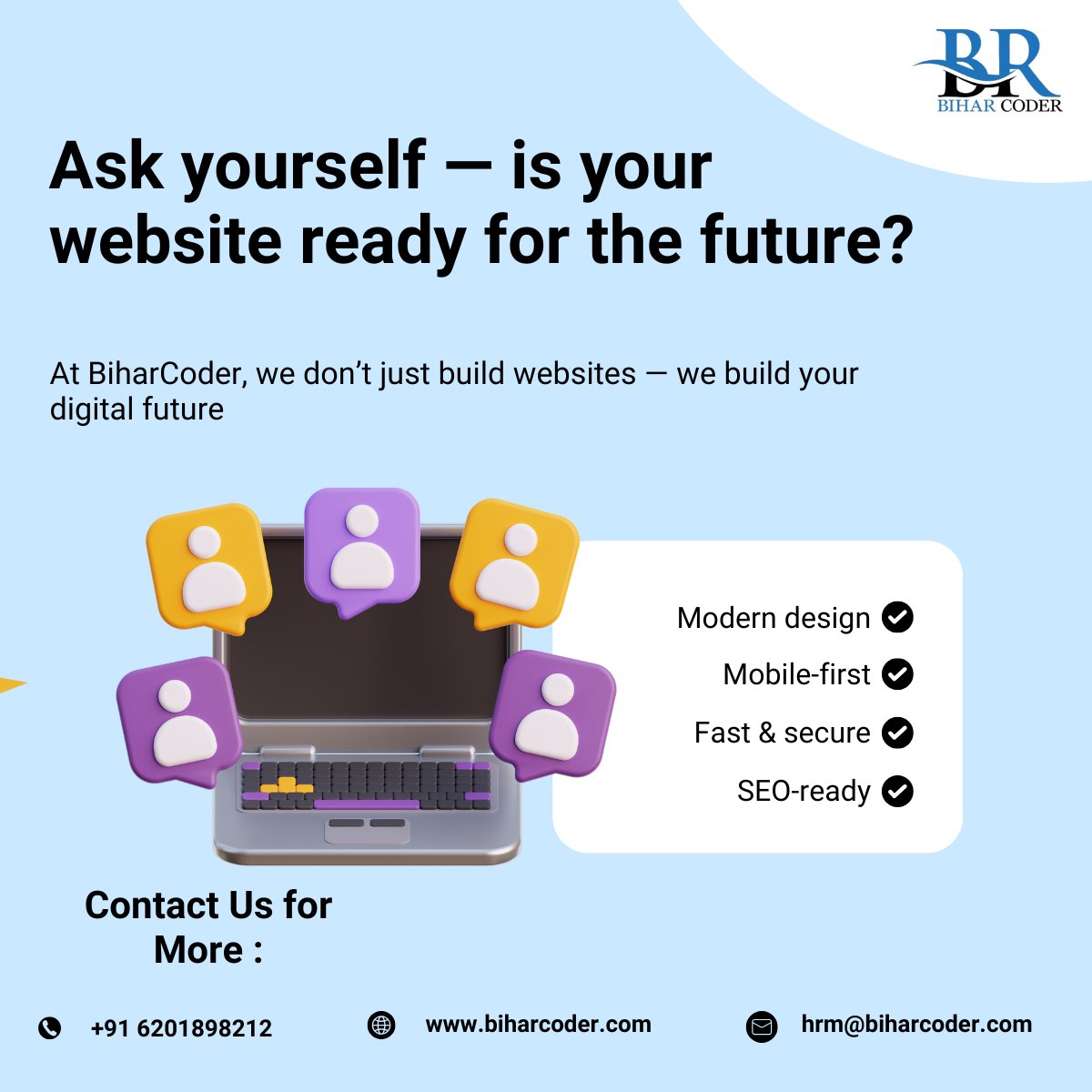 bihar_coder's tweet image. Don’t wait for the future — design for it. 
Your next-gen website starts today with BiharCoder.
#FutureReadyWebsites #WebDesign #DigitalInnovation