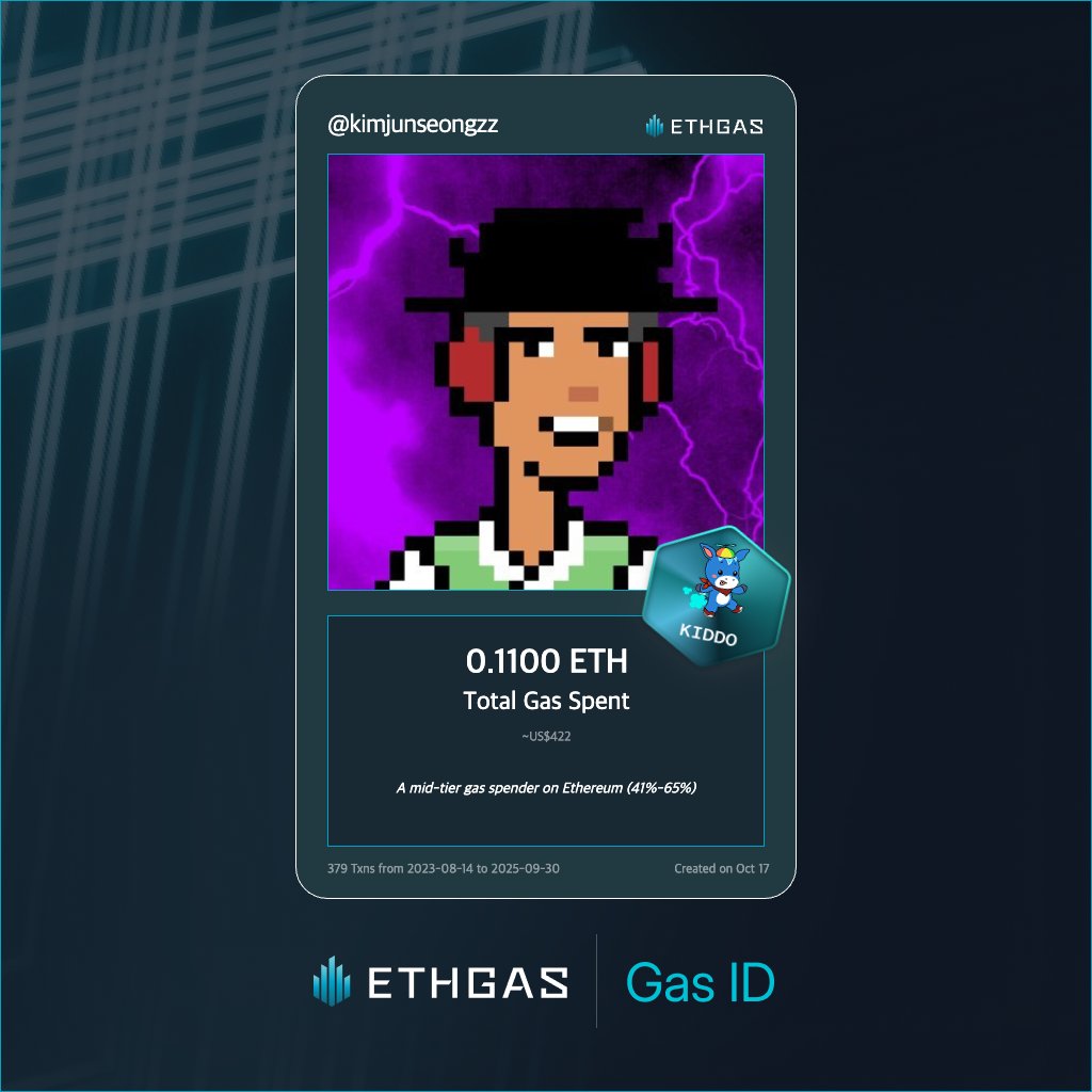 Discovered my Gas ID via ETHGas - turning my gas spend into rewards 🫘

As a Kiddo Jack, I've spent 0.11 ETH on gas but earned 50 Beans back.

Get your Gas ID and Beans here: ethgas.com/community/gas-…
 
zzz