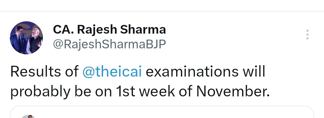cahslamba's tweet image. As per Central Council Member CA Rajesh Sharma, the Results of CA Examination may be declared in the First week of November, 2025

Best Of Luck (BOL) in Advance to Students

Regards
CA Harpreet Singh Lamba

#caresult 
#caresults