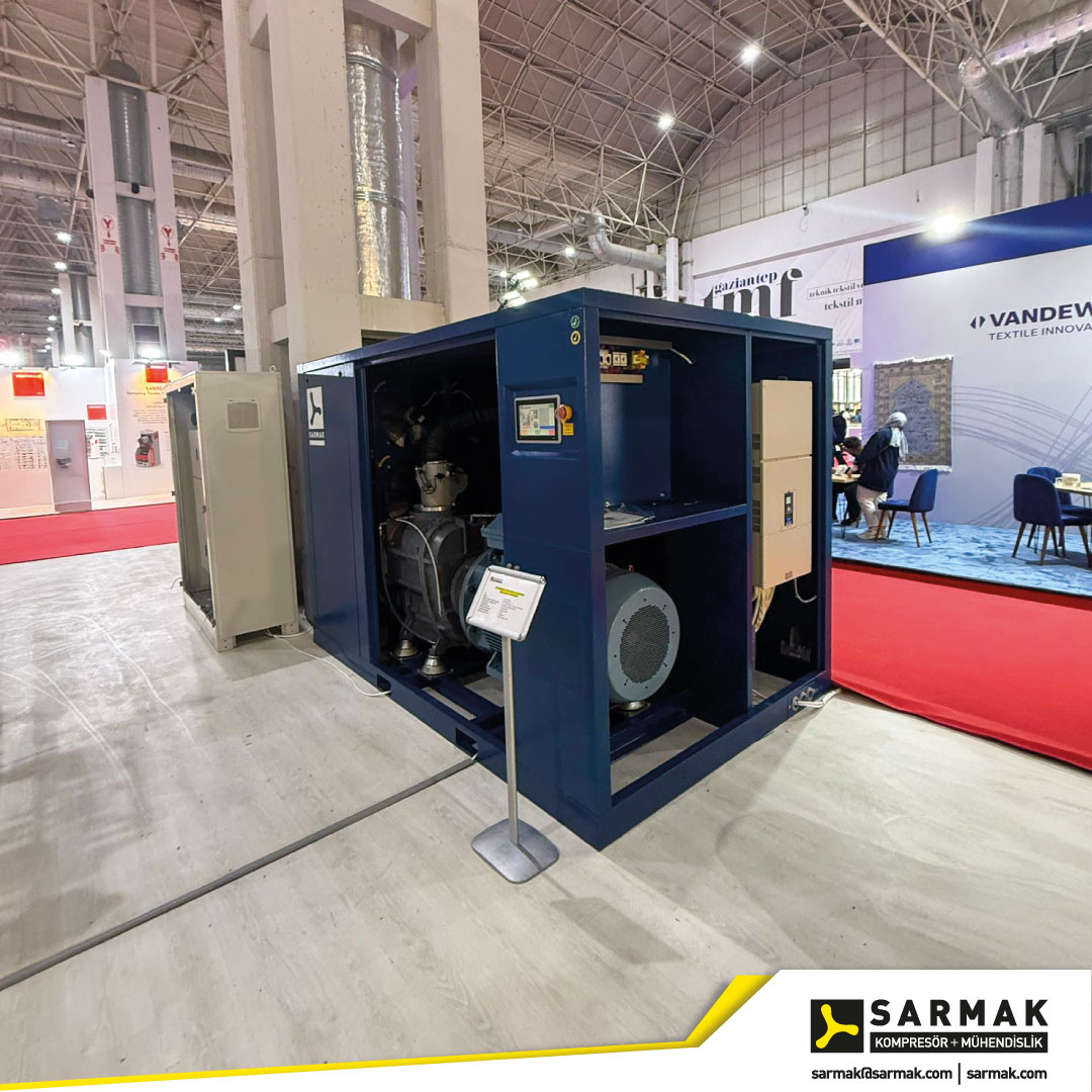 15-17 Ekim 2025’de düzenlenen Gaziantep Tekstil Makineleri Fuarı’ndaki SCADA OTOMASYON Standında
Yeni Nesil, Çift Kademeli, İnvertörlü “MASTER 160” Vidalı Hava Kompresörümüzü tanıttık.

sarmak.com