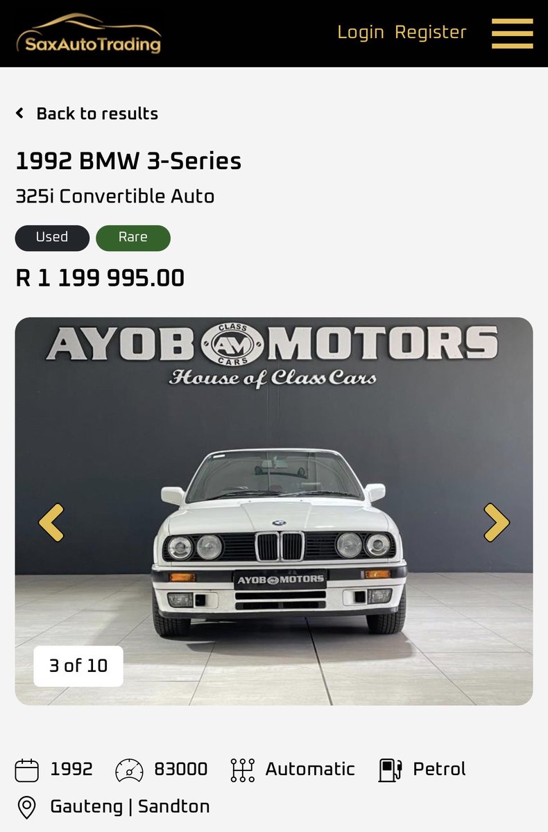 saxautotrading's tweet photo. 1992: the year of the Gush la Gush! The streets were shifting, and so was the culture. The E30 wasn’t just a car, it was a statement. Drop the top, turn the key, and feel the growl of a machine built for both elegance and attitude. From township legends to mountain passes, this Bavarian beast carved its name into South African history, not in silence, but with the roar of straight-six rebellion. This beauty is available on SAX AUTO TRADING, link here:

https://t.co/EoJaw1aadB

#saxautotrading #bmw325i #mpower #gusheshe #trend