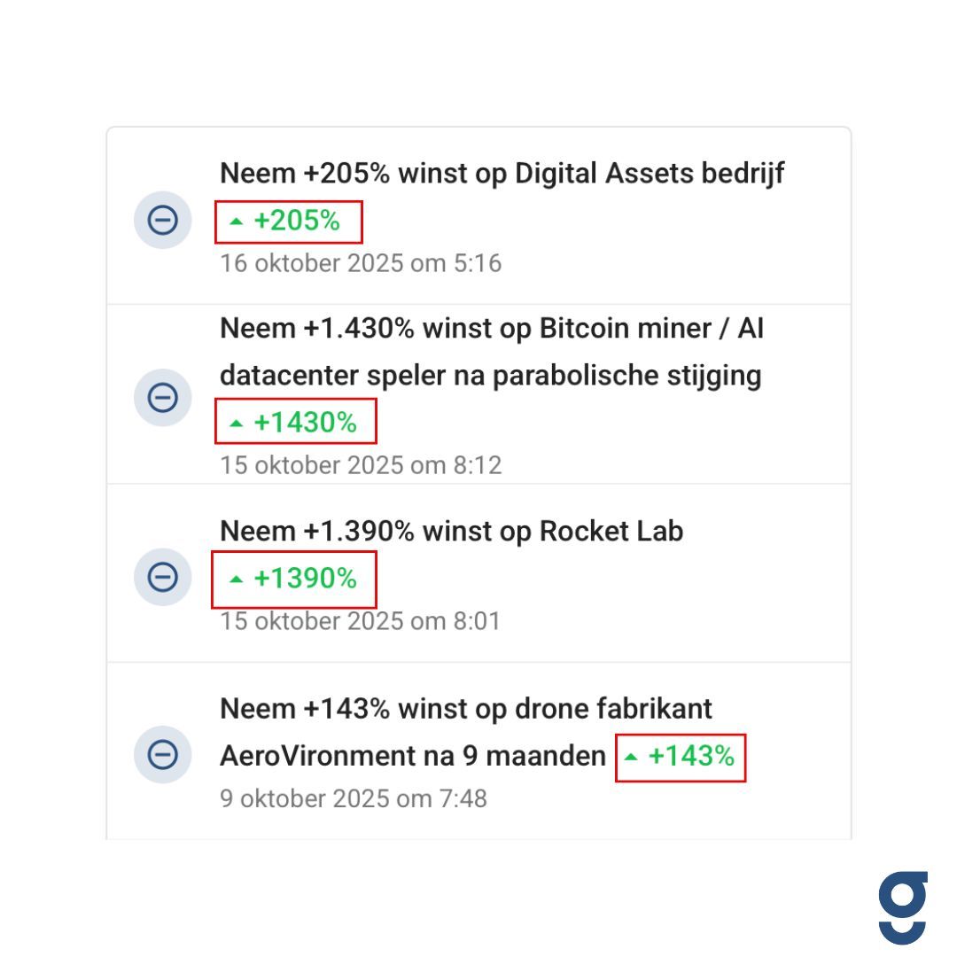 Men noemt oktober weleens de “angstmaand”.

Maar voor ons? Eerder de oogstmaand... 

Vier verkopen. Vier keer raak!  🎯 

Hoe verloopt uw Q4 tot nu toe?