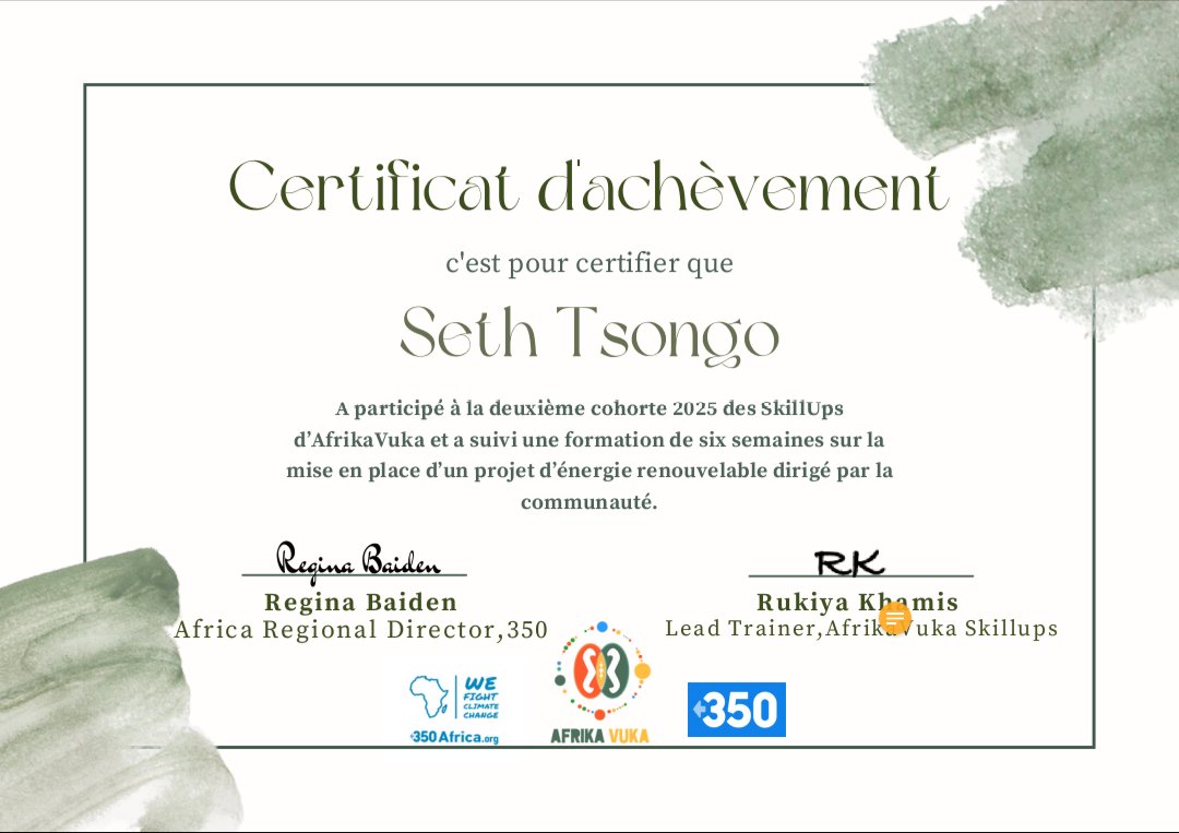 🎉 Proud to be a graduate of cohort II of the AV Skill Ups program!
After six weeks of training on phasing out fossil fuels and transitioning to fair and accessible renewable energy, I'm more committed than ever to a fair and sustainable future. 🌍
#Climate #RenewableEnergies