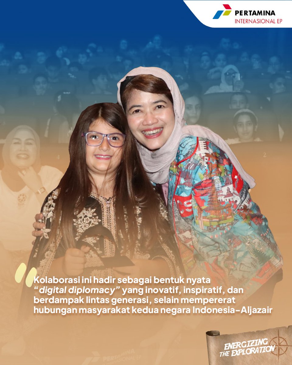 Pertaminapiep's tweet photo. PIEP bersama KBRI Alger menggelar Kompetisi Vlog bertema Indonesia sebagai bagian dari program CSR Asimilasi Budaya untuk memperkuat diplomasi budaya dan hubungan persahabatan antara Indonesia dan Aljazair.

#Pertamina
#PertaminaInternasionalEP
#PIEP
#EnergizingTheExploration https://t.co/GTM9Cr5AeB
