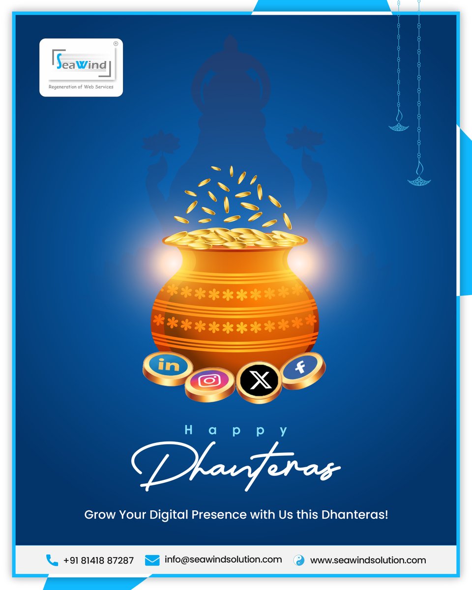 seawindsolution's tweet image. ✨ Happy Dhanteras! ✨
Grow Your Digital Presence with Us this Dhanteras!
.
.
#seawindsolutionpvtltd #dhanteras #happydhanteras #festivalofwealth #prosperity #festivevibes 
#auspiciousday #gold #happiness #blessings