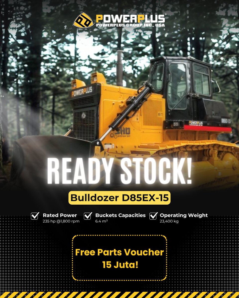 PowerplusgrupID's tweet image. Excavator &amp;amp; Bulldozer POWERPLUS masih ready, tinggal gas!!!
Gak perlu inden, langsung kerja di proyek.
Stok terbatas, siapa cepat dia dapat!

📞 Untuk informasi lebih lanjut dan harga: ✆ +62 811-8112-8882

#POWERPLUS #excavator #bulldozer #alatberatreadystock #jualalatberat