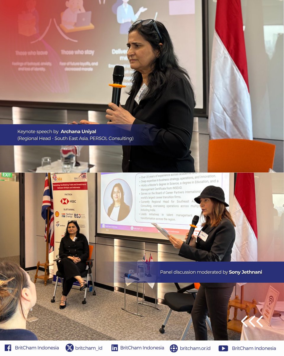 BritCham_ID's tweet image. On Tuesday, 14 October 2025, BritCham Indonesia’s Professional Women’s HUB, in collaboration with Talent HUB, successfully held “Reinventing Yourself: Thriving Through Career Transitions in a Changing World.”

Full Post — linkedin.com/posts/britcham…