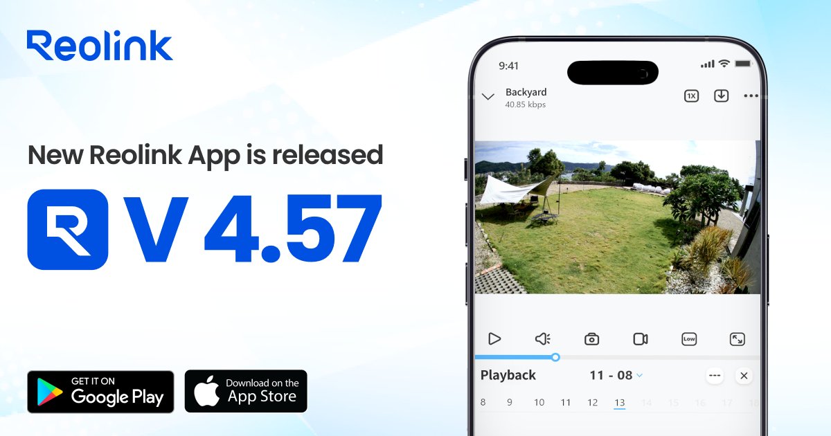 ReolinkTech's tweet image. 📲𝗥𝗲𝗼𝗹𝗶𝗻𝗸 𝗔𝗽𝗽 𝗩𝟰.𝟱𝟳 𝗡𝗼𝘄 𝗔𝘃𝗮𝗶𝗹𝗮𝗯𝗹𝗲!
We’re pleased to announce the release of the latest version of our app:
▪️New “Library” Tab on the Bottom Navigation Bar
▪️Snooze Alerts Mode
▪️Partial Zoom for Cameras with Aspect Ratio ≥ 8:3
▪️Floodlight Settings…