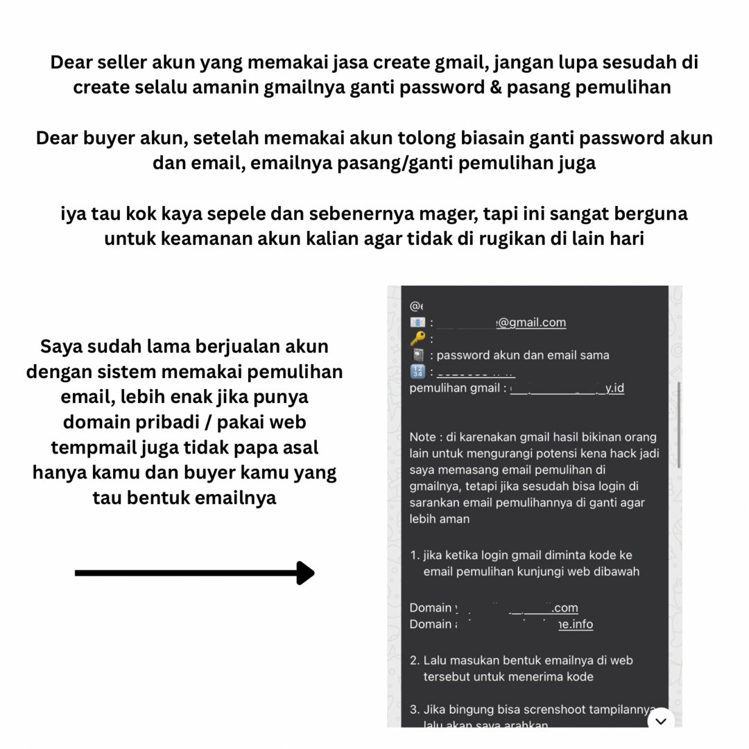 🩷 Sekedar saran untuk transaksi akun, Ini hanya sekedar saran bukan maksud mengajarkan, saya sangat terbuka mendapat kritik dan saran 🙏🏻