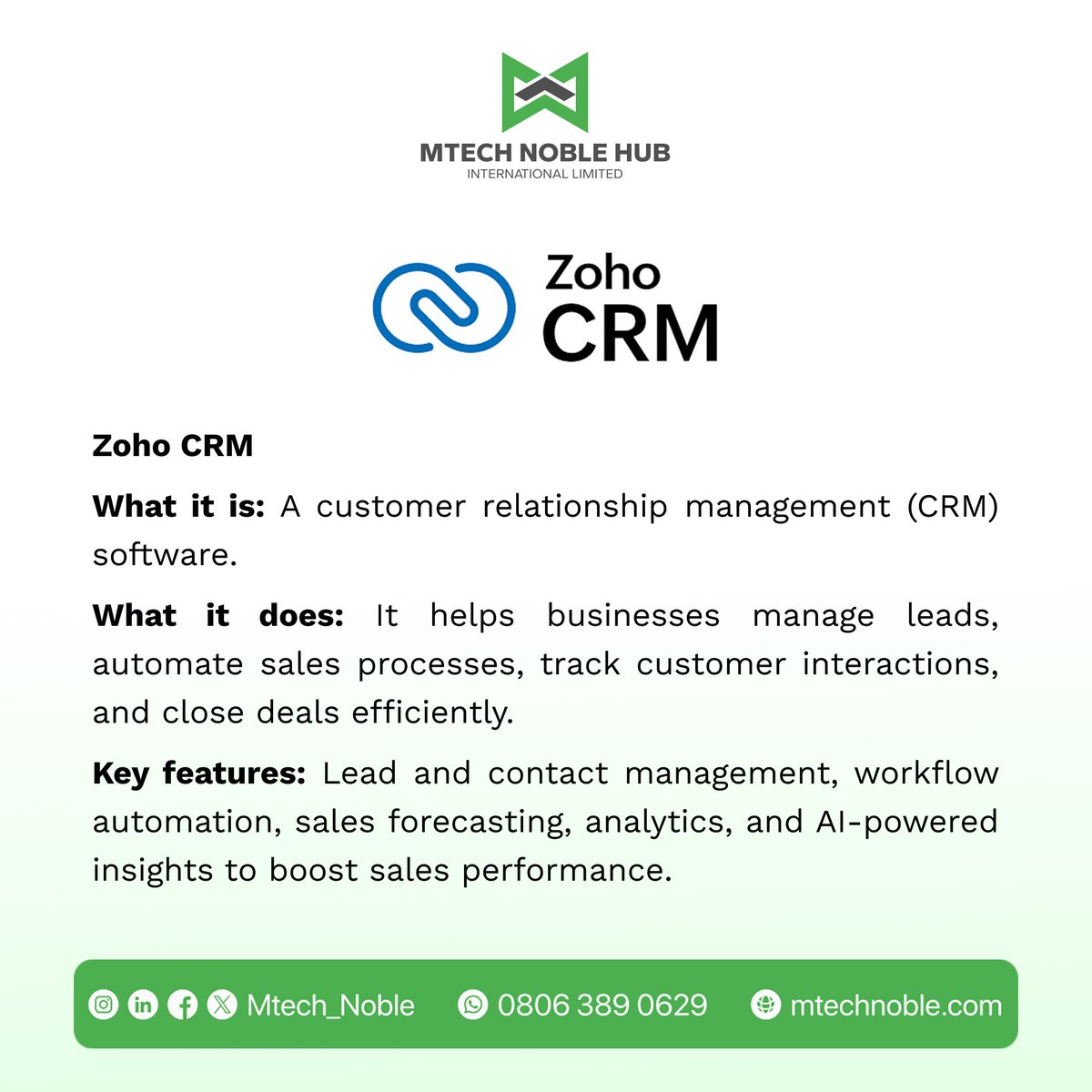 MtechNoble's tweet image. Build stronger customer relationships the halal way! 

Zoho CRM helps you manage sales, leads &amp;amp; customer interactions with transparency &amp;amp; integrity.
 
Try FREE 30-day trial: zurl.co/q1oIO

#ZohoCRM #HalalTech #CustomerSuccess #mtechnoblehub