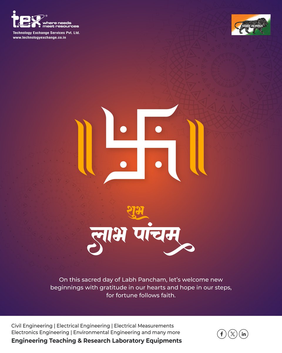 Tex_Technology's tweet image. Celebrate Labh Pancham with good fortune, positivity, and endless blessings!

#LabhPancham #FestiveVibes #GoodFortune