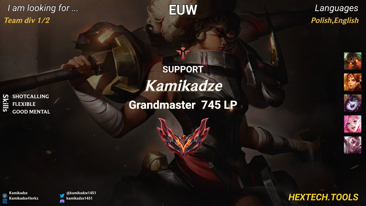 Hi,
I'm looking for a team.
Dm me for vods.
I will appreciate any likes and retwitts 🔄