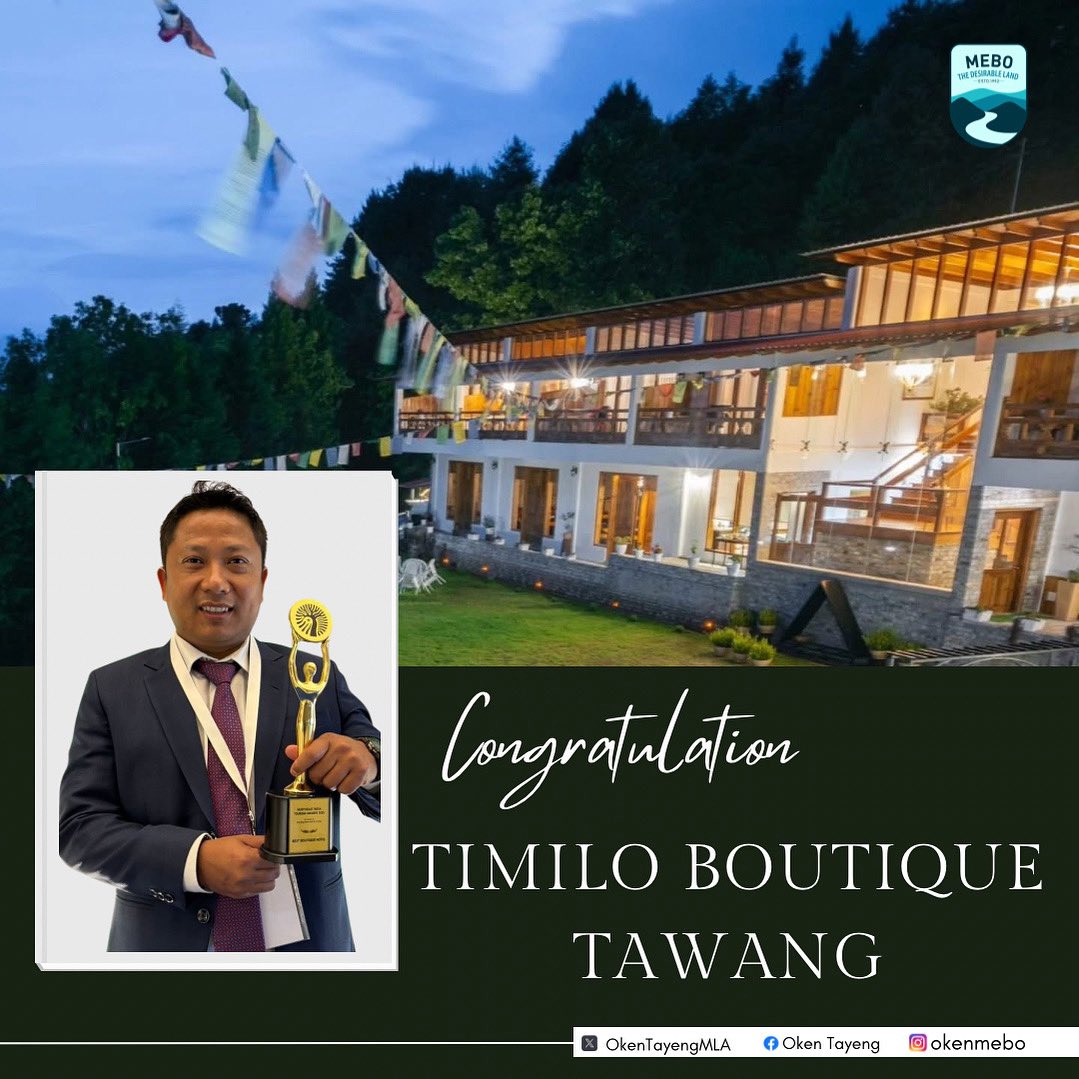Congratulations to Timilo Boutique, Tawang for their outstanding achievement in hospitality.

A proud moment for Arunachal’s tourism, may you keep inspiring sustainable and quality travel!
<a href="/TimiloBoutique/">timilo boutique</a>