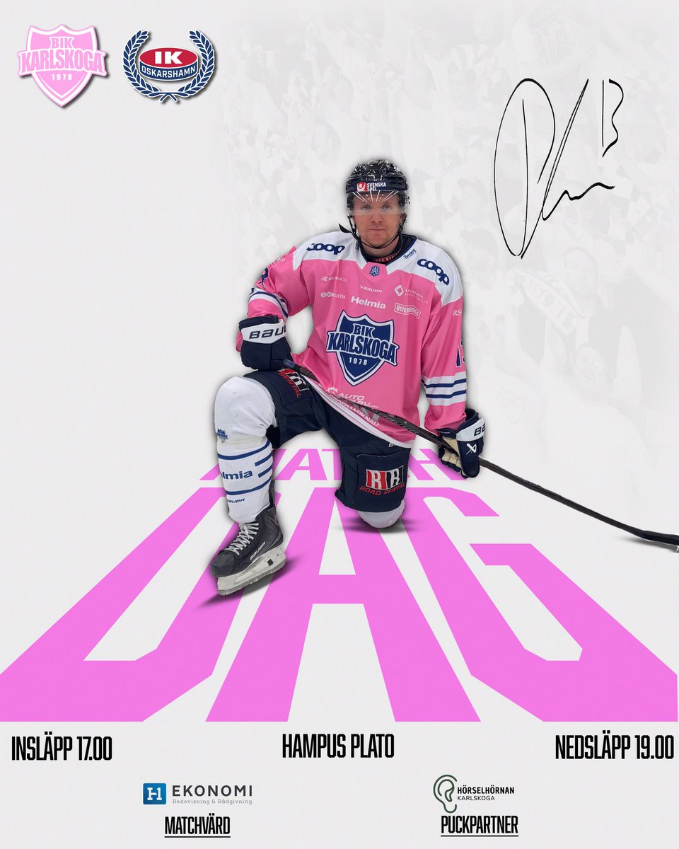 Bröstcancermatchen är här!🎀

Tillsammans färgar vi hallen rosa🩷

Stötta oss på plats, bikbiljett.se🎟️

#BIKKarlskoga #StoltaBIKARE